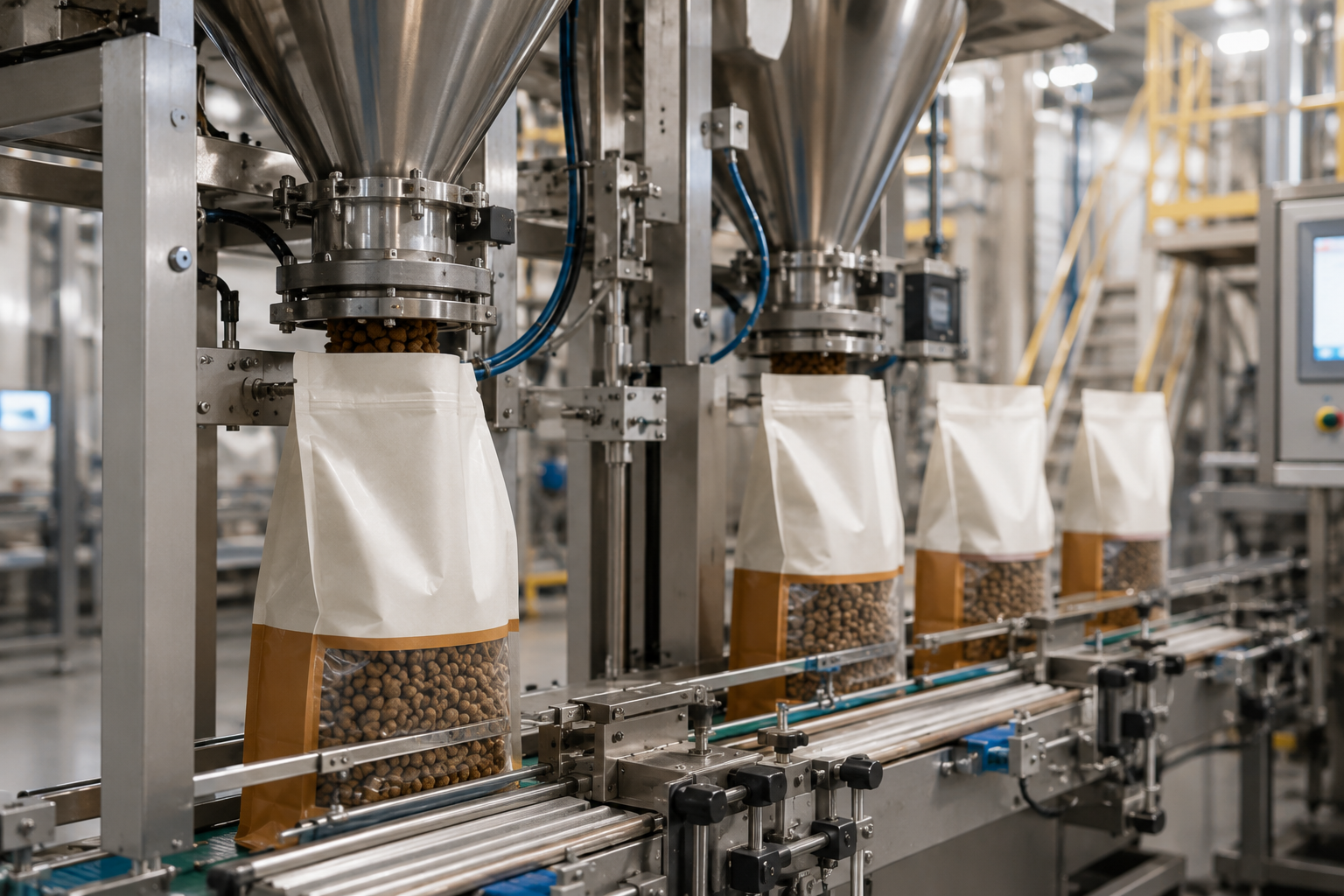 inside a pet food packaging facility